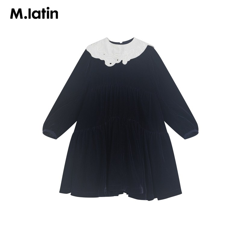 商场同款马拉丁童装女童连衣裙春装新款丝绒大翻领长袖裙子,淘宝优惠券,粉丝福利购,淘宝优惠卷