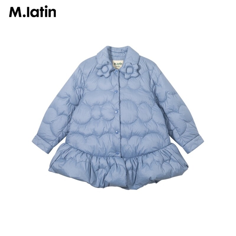 【商场同款】马拉丁童装羽绒服冬装新款女童大童花朵轻薄羽绒服