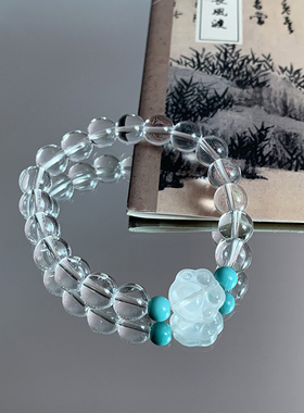 手链天然白水晶手串女款单圈