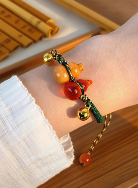手绳藏式编织葫芦铃铛饰品