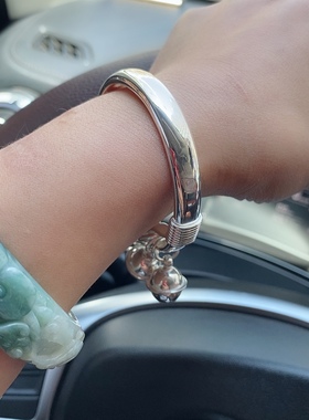 定制足银手镯999纯银宽面手工女