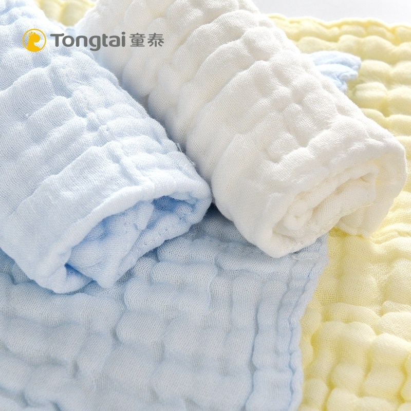 童泰新款婴儿用品口水巾男女宝宝纯棉小毛巾小方巾6块装纱布手巾,淘宝优惠券,粉丝福利购,淘宝优惠卷