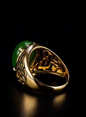 钻石男款天然扳指俄罗斯碧玉