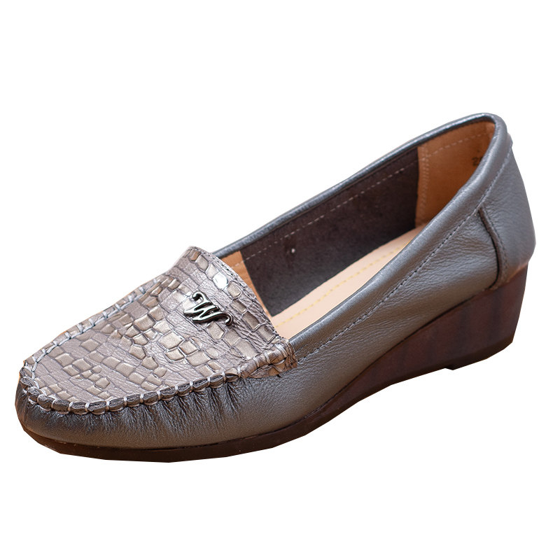 妈妈鞋坡跟软底真皮低跟防滑软底舒适中年休闲女士单鞋中年人女鞋,淘宝优惠券,粉丝福利购,淘宝优惠卷