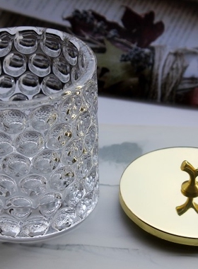 北欧金属盖水晶玻璃罐无火香熏