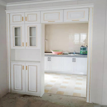 Guangxi Nanning Full House Custom Wine Cabinet Kitchen Partition Chinese Solid Wood Cabinet Entrance Living Room Design Furniture multifunction