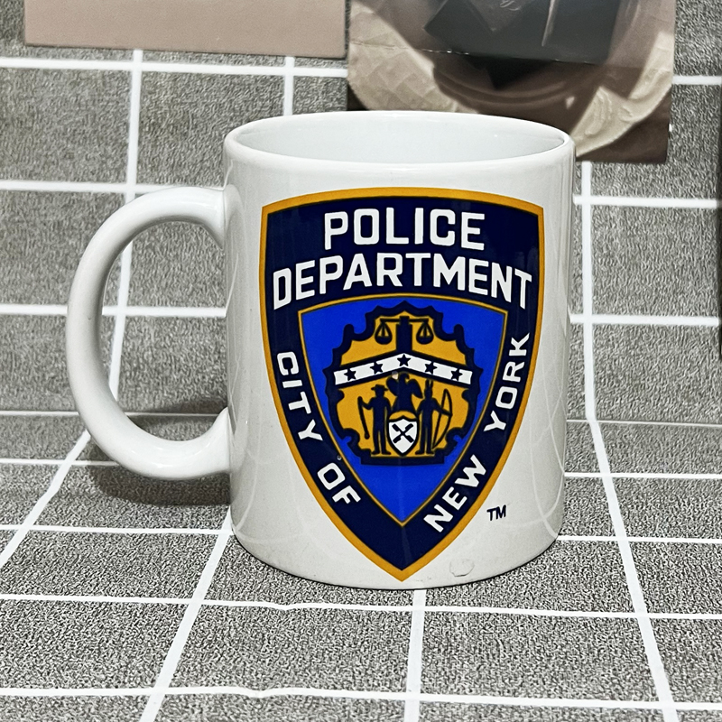 外贸原单正版美国纽约警察局NYPD纪念礼品马克杯陶瓷杯咖啡杯子潮 - 图1