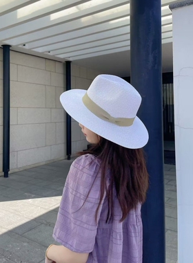 白色草帽百搭不挑脸型旅游度假