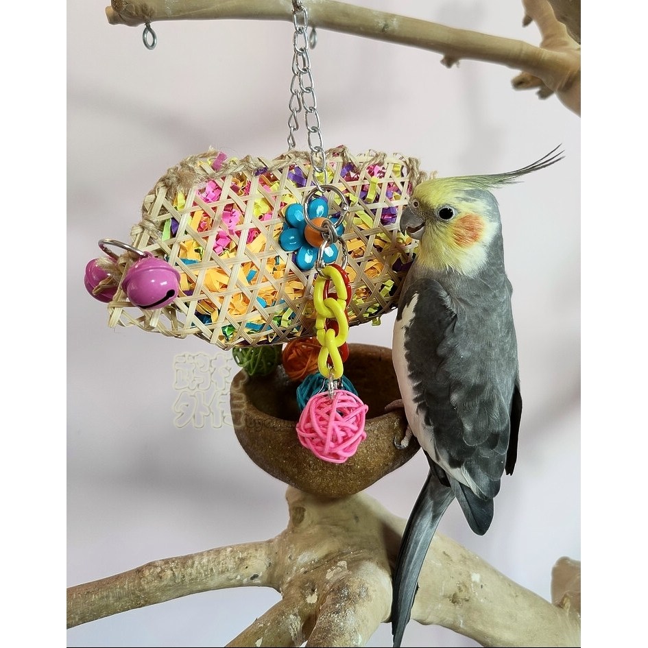 店主推荐鹦鹉益智用品缤纷竹编饺子撕纸玩具牡丹玄凤小太磨嘴玩具,淘宝优惠券,粉丝福利购,淘宝优惠卷