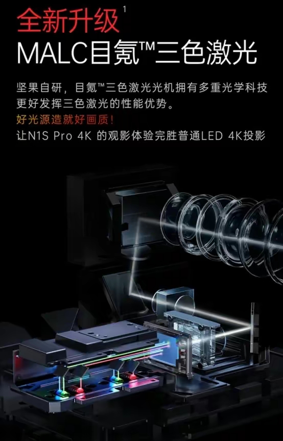 【国行正品】新款坚果N1s pro/N1s ultra 4K三色激光投影仪家庭影院机皇