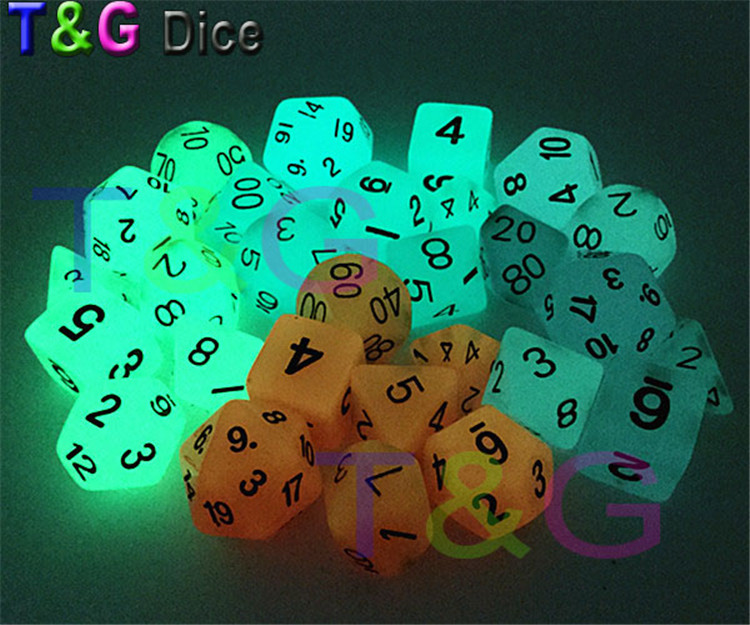 热售D4 D6 D8 D10 D12 D20龙与地下城色子7粒套跑团骰子夜光骰子 - 图1