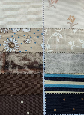 练手小布块布料  复古庄园杂货风多种材质面料娃衣手工布艺DIY