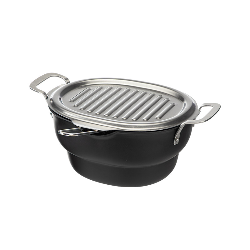 霜山椭圆炸锅窒化铁带盖深型省油炸壶日式天妇罗油炸锅防溅油小锅,淘宝优惠券,粉丝福利购,淘宝优惠卷