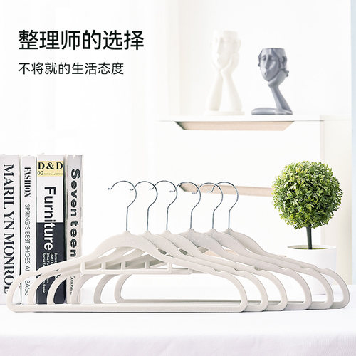 留存道整理师推荐收纳超薄植绒衣架防滑无痕衣架透光不起包衣撑 - 图0