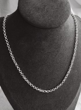 月如银999足银纯手工锁链项链