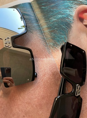 超大方框镜片黑色酷酷uv400