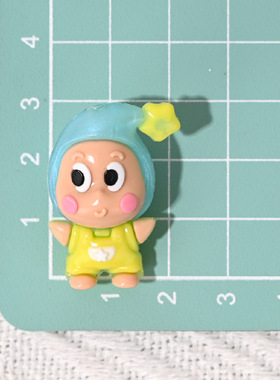 立体通孔珠橡胶珠萌粒星星人潮玩公仔钥匙链diy手机链饰品配件