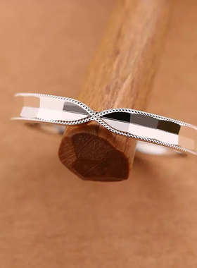 奥芙s999纯银戒指女款实心遇见爱指环亮片扭结高级感轻奢送女友