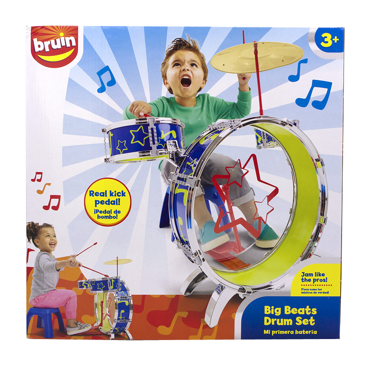 Bruin Big Beats Drum儿童打击乐器带琴凳子摇滚音乐架子鼓玩具 - 图3