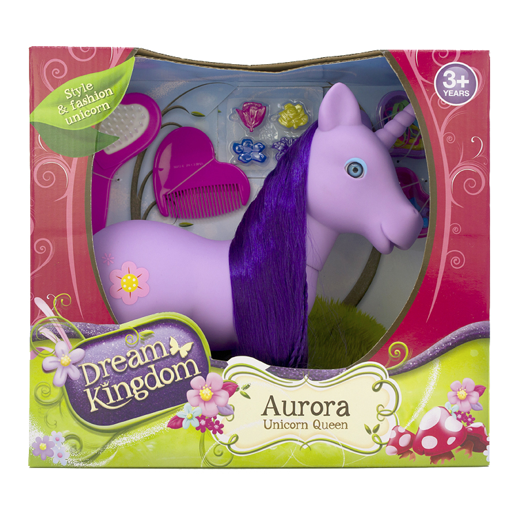 DREAM KINGDOM AURORA pony长发独角皇后仿真大马驹梳头装扮发饰 - 图0