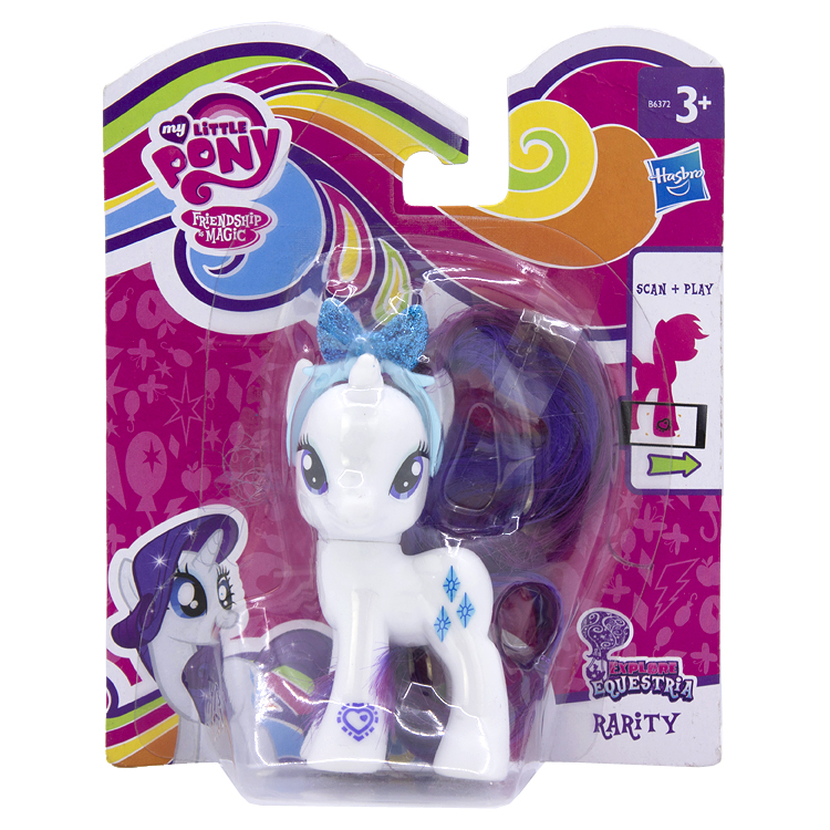 HASBRO彩虹独角小马宝莉MY little pony珍奇瑞瑞RARITY长发梳头-图1