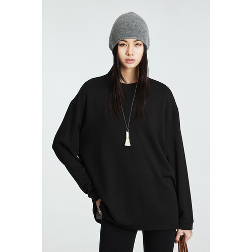 MRS Studios 秋冬内搭Bi入classic系列圆领长袖磨毛加绒T恤 暖暖T - 图3