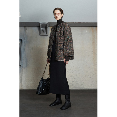 MRS Studios 法国SCOP&英国Linton高定埃及系列重工黑彩小香外套 - 图2