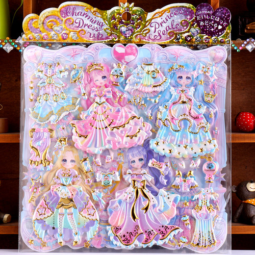 精美女孩公主3D立体换装贴画sticker儿童益智芭比娃娃换衣粘贴纸 - 图2