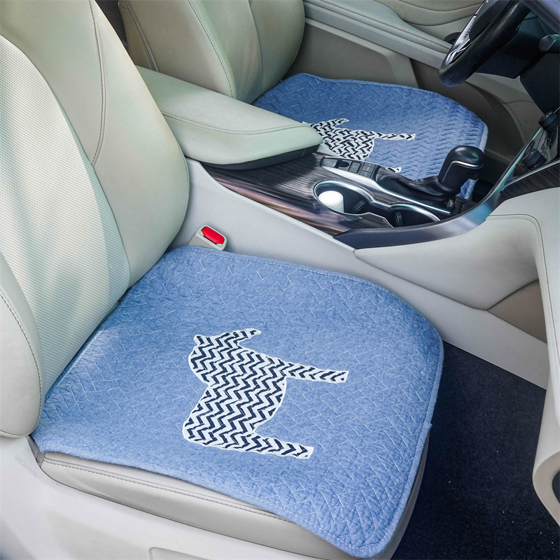 汽车坐垫四季通用三件套纯棉单片后排长条女士车内饰品车座垫水洗