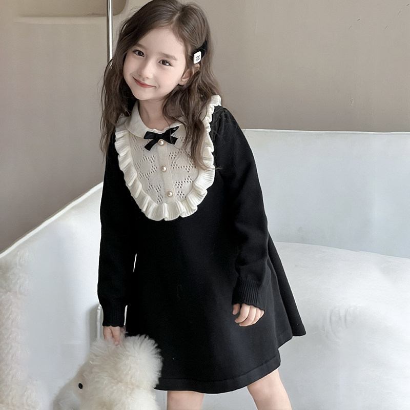 女童小香风连衣裙秋季新款儿童小女孩娃娃领裙子撞色小香风公主裙,淘宝优惠券,粉丝福利购,淘宝优惠卷