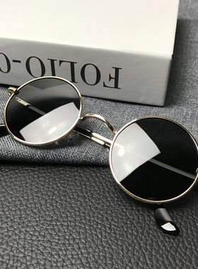 圆形墨镜桑尼亚偏光复古男圆形