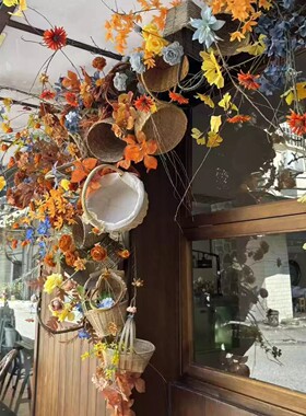 莫奈花园仿真花室内门头装饰