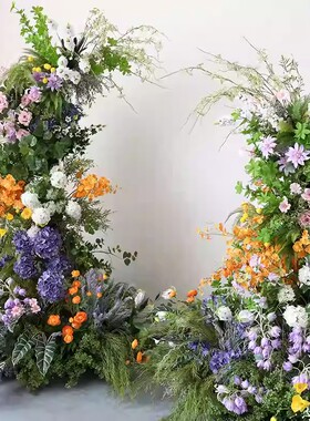 室内大型仿真花牛角架景观摆设