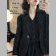 ຊຸດຜ້າປ່ານ jacquard ຮູບແບບຊ້ໍາ shawl collar shawl collar toothpick pleat shirt collar vest ສິ້ນດອກ