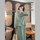 ຊຸດຜ້າປ່ານ jacquard ຮູບແບບຊ້ໍາ shawl collar shawl collar toothpick pleat shirt collar vest ສິ້ນດອກ