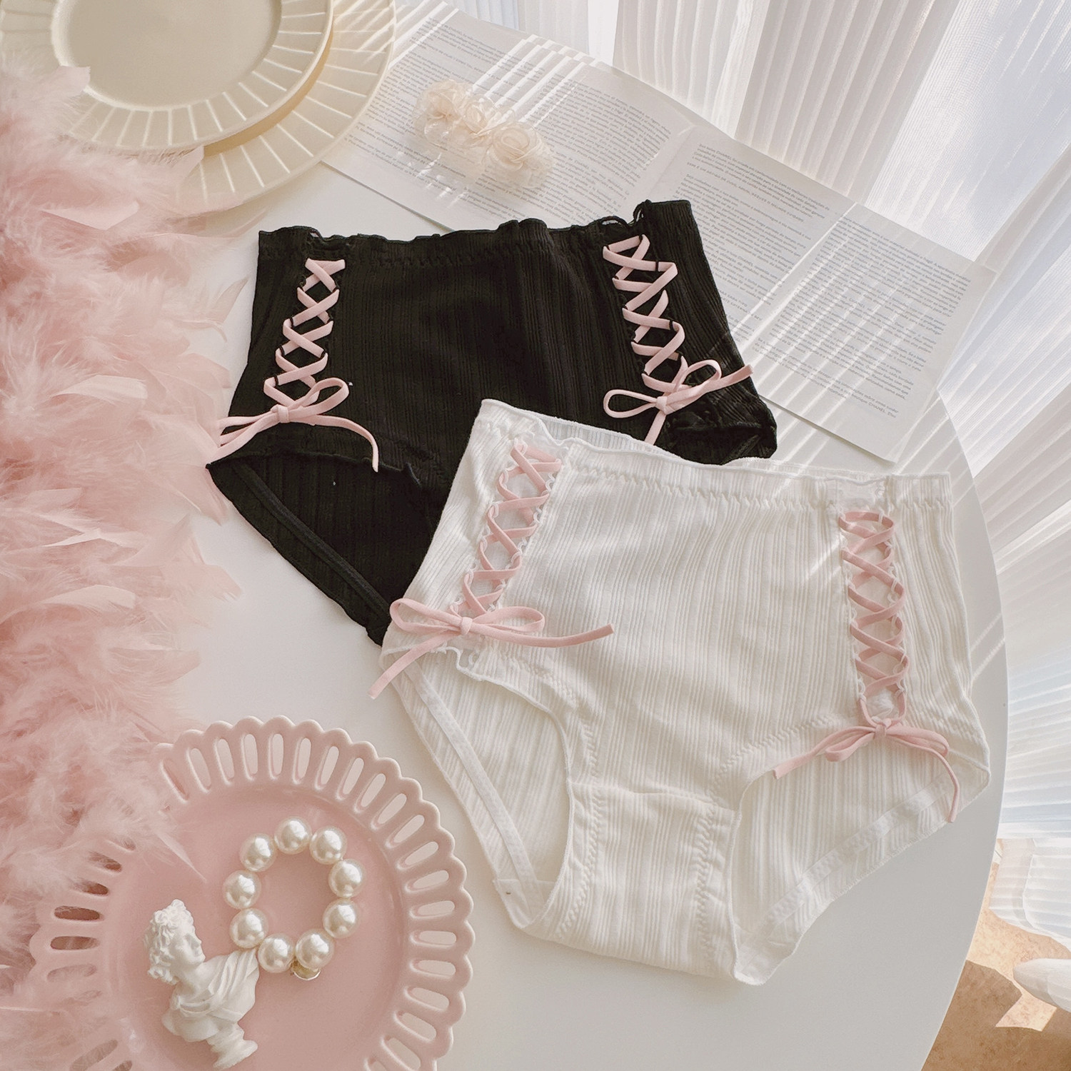 法式情结~辣妹风高腰三角裤甜美交叉绑带纯欲性感包臀内裤女生,淘宝优惠券,粉丝福利购,淘宝优惠卷