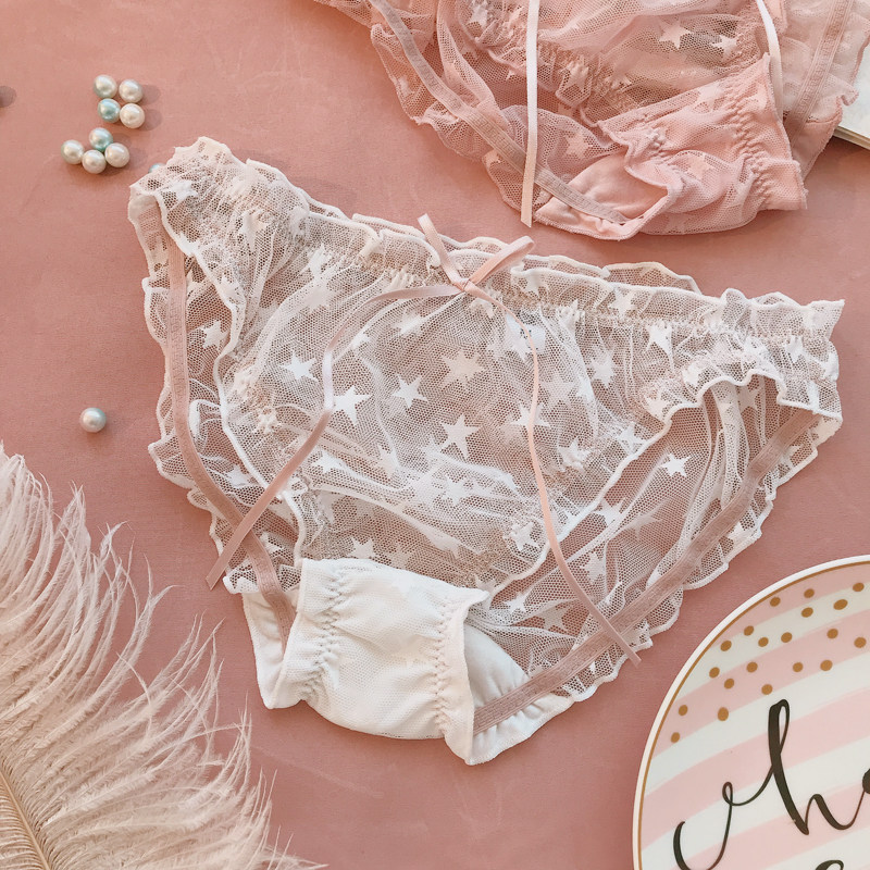 日系甜美内裤女士梦幻网纱星星少女短裤唯美性感透视低腰三角裤,淘宝优惠券,粉丝福利购,淘宝优惠卷