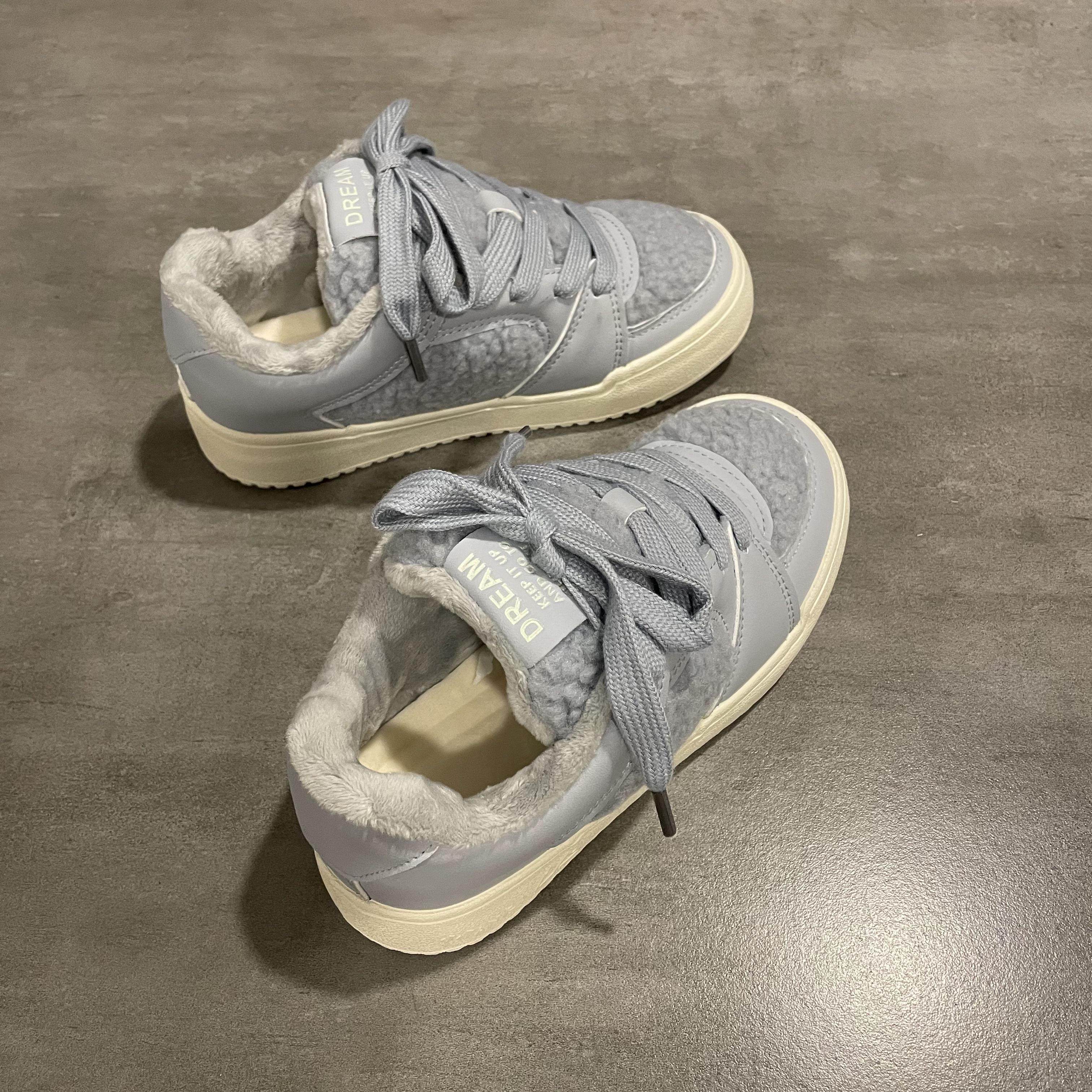 七七主人家 面包鞋子女冬季新款加绒棉鞋女保暖原创小众运动板鞋 - 图2