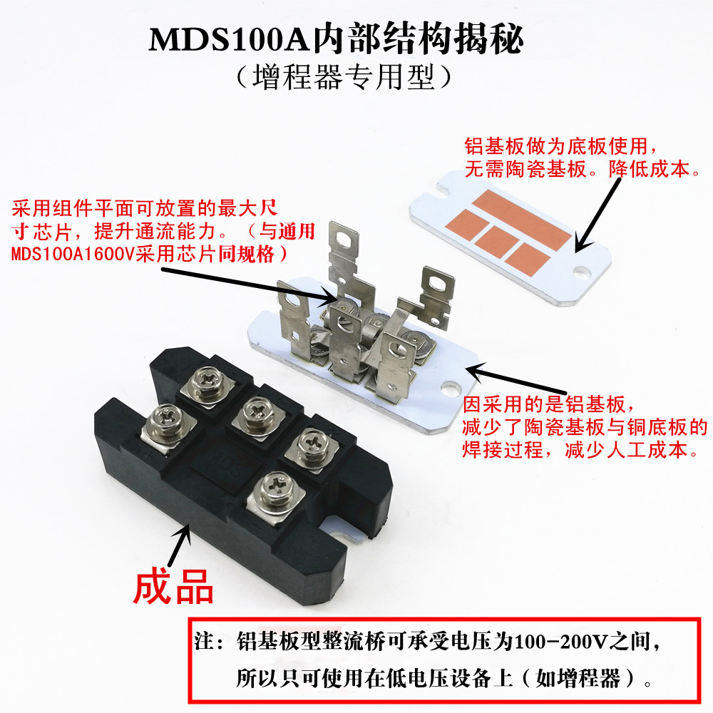 三相整流桥模块100A MDS150A1600V 200-16 电动车增程器专用 300A