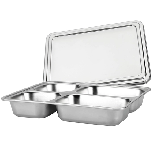 Обеденная тарелка из нержавеющей стали для детей и взрослых для детского сада, ланч-бокс для школьников