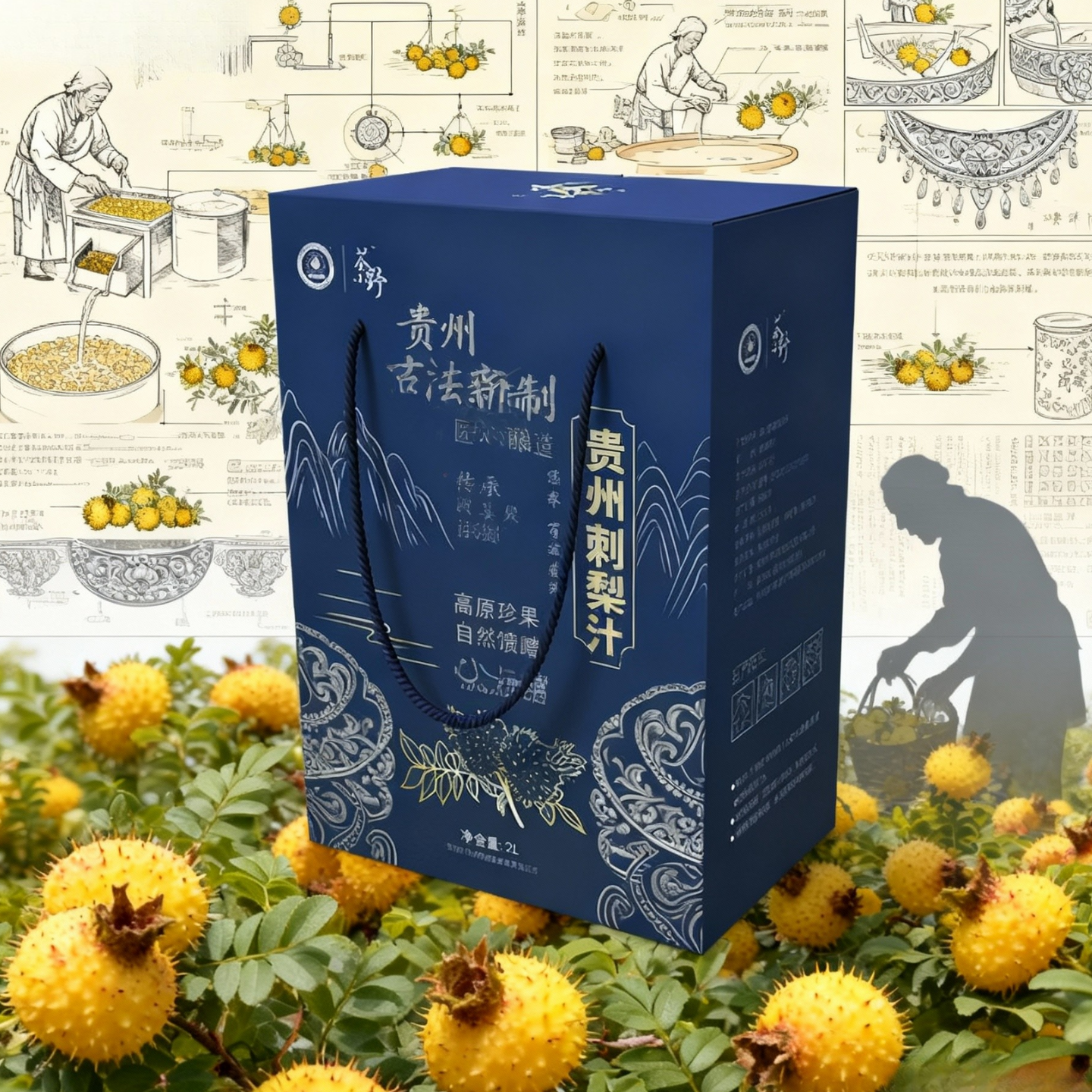 贵州特产刺梨汁原液2000mL实惠家庭装零添加富含VC、VP、SOD - 图0