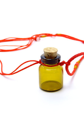 朱砂精油瓶项链香薰简约玻璃