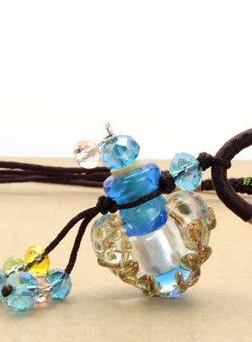 桃心琉璃精油瓶香薰挂件毛衣链