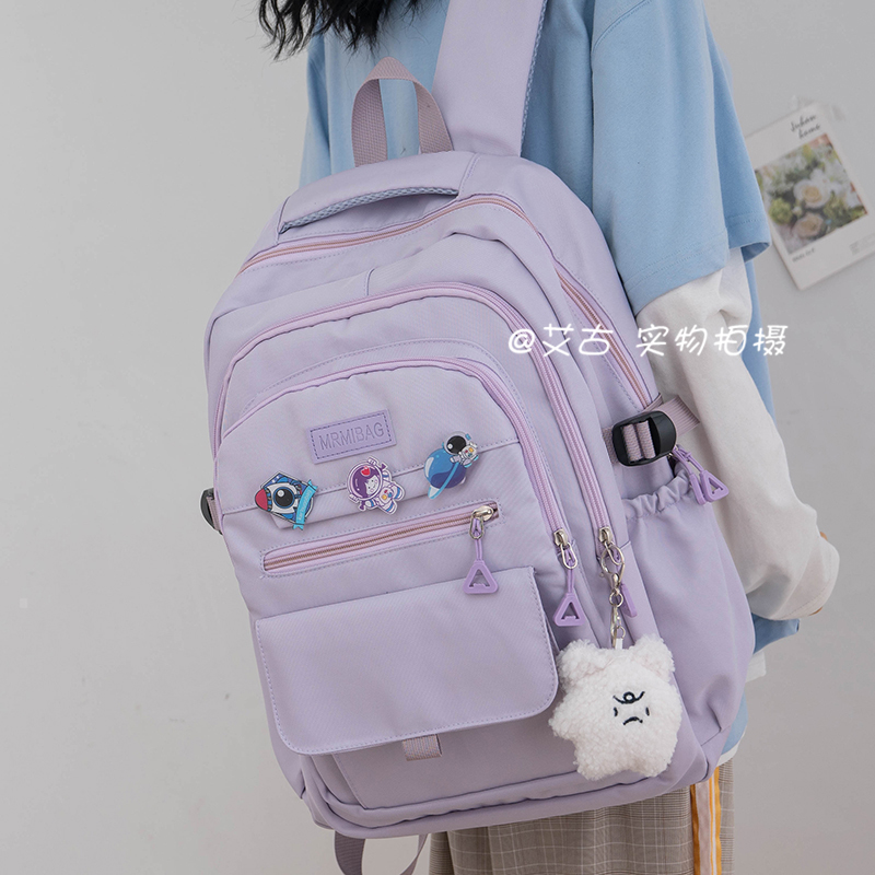 日系高中生大容量机能风书包女设计感双肩包工装背包高颜值电脑包