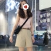 Big blow nữ 19 / mùa hè Chàng trai gió retro mặc siêu tốt eo cao Quần short Bermuda quần lọt khe - Quần short