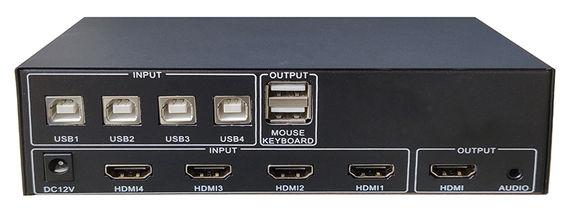 4画面分割器 高清HDMI四画面 KVM鼠标穿越 USB键盘 遥控器切换 - 图1