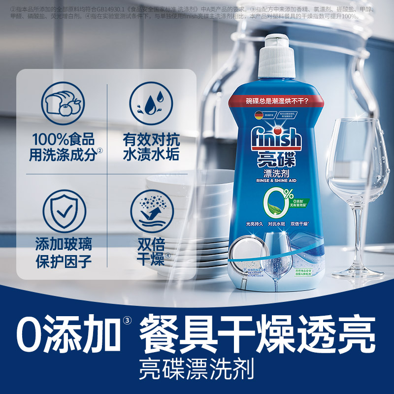 Auxiliary agent for bright bowls without water marks
