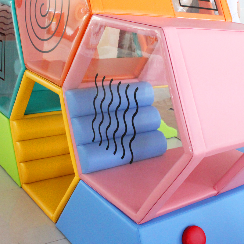 早教中心软体组合滑梯台湾HIH五彩蜂巢软体爬