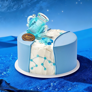 【星座系列】元祖星愿瓶水瓶座鲜奶生日蛋糕下午茶全国同城配送