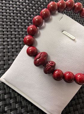 天然保真朱砂正品8MM生肖蛇高含量紫金砂手链本命年手串转运纳福